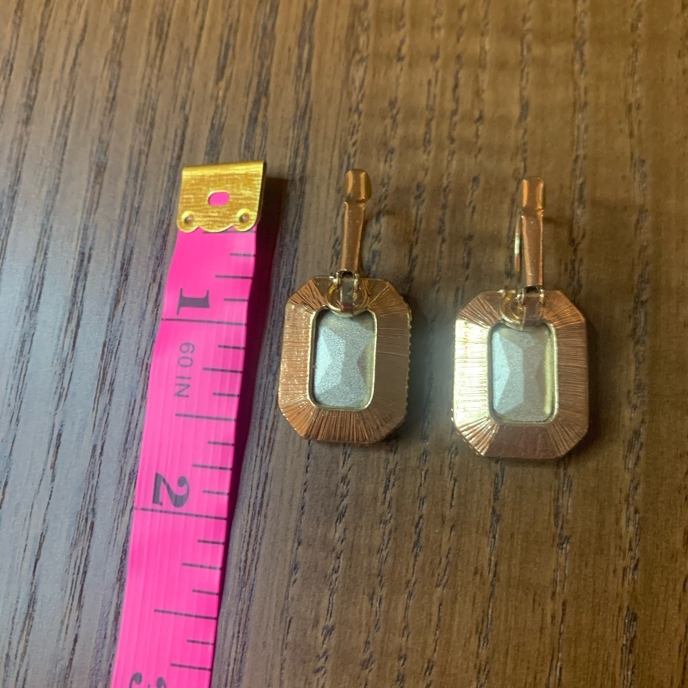 PRELOVED GOLD TONE GEMSTONE COSTUME EARRINGS - Picture 3 of 3